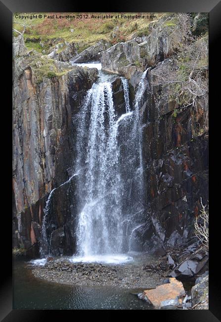 Walna Scar Waterfall Framed Print by Paul Leviston