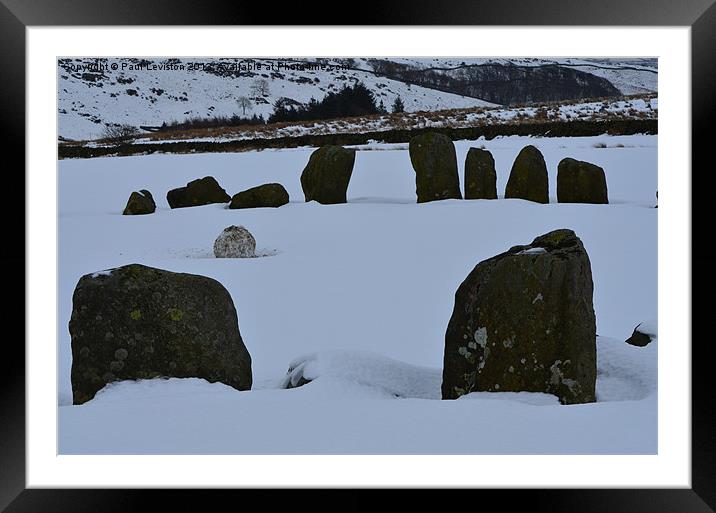 Swinside Stone Circle (Winter) Framed Mounted Print by Paul Leviston