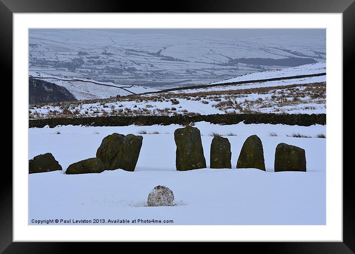  Swinside Stone Circle (Winter) Framed Mounted Print by Paul Leviston