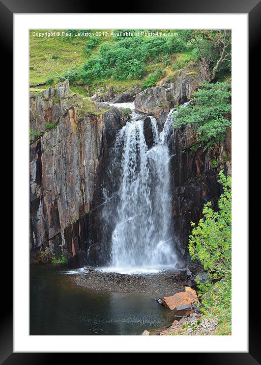 1. Walna Scar Waterfall Framed Mounted Print by Paul Leviston