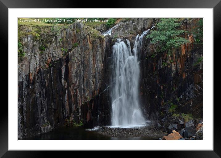 Walna Scar Waterfall (Coniston) Framed Mounted Print by Paul Leviston
