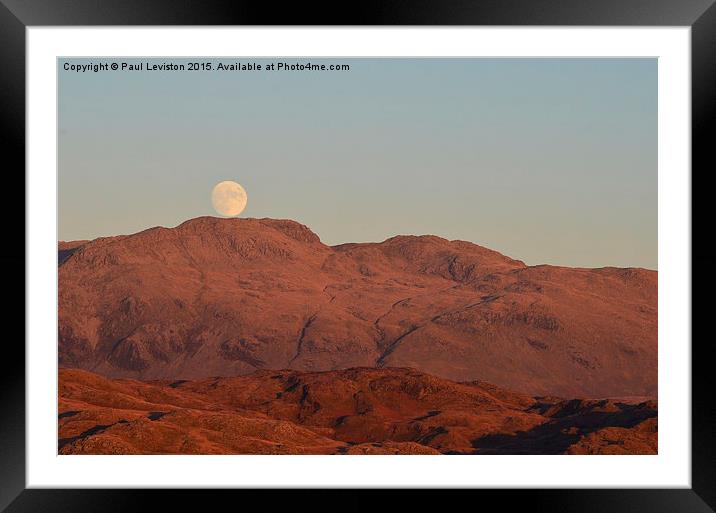  MOON RISING over Hard Knott  Framed Mounted Print by Paul Leviston