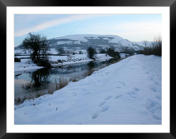 Lancaster Canal in the Winter Framed Mounted Print by Paul Leviston