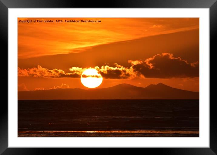 Isle of Man Sunset Framed Mounted Print by Paul Leviston