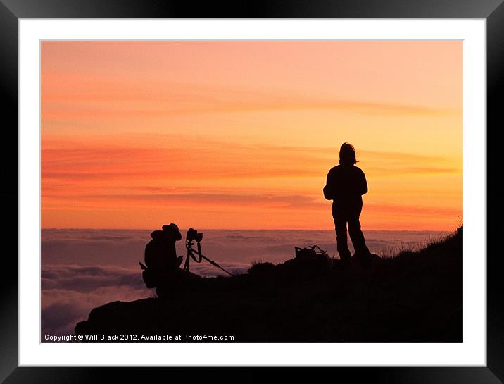 Capturing the sunrise from above the clouds Framed Mounted Print by Will Black