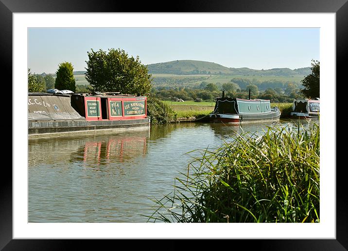 Narrowboats in the Chilterns Framed Mounted Print by graham young