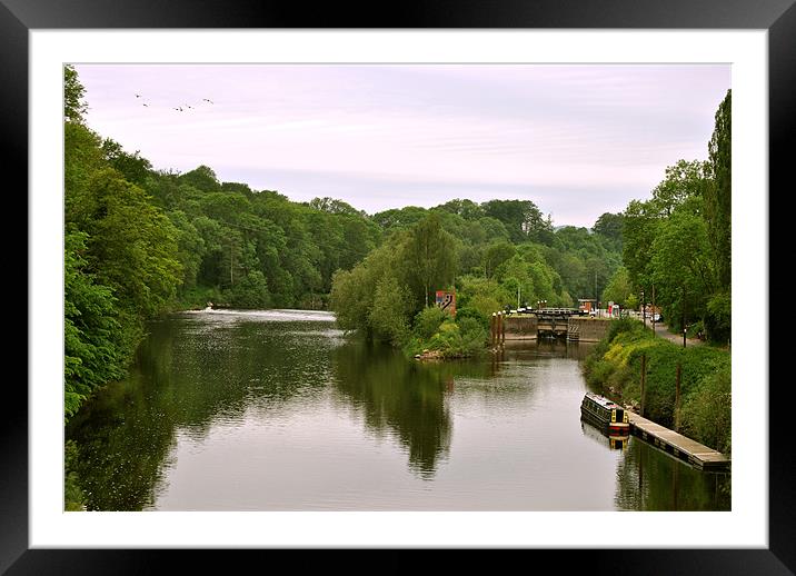 Holt Fleet Lock and Weir Framed Mounted Print by graham young