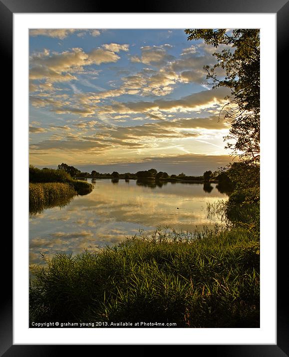 Marsworth Sunset Framed Mounted Print by graham young