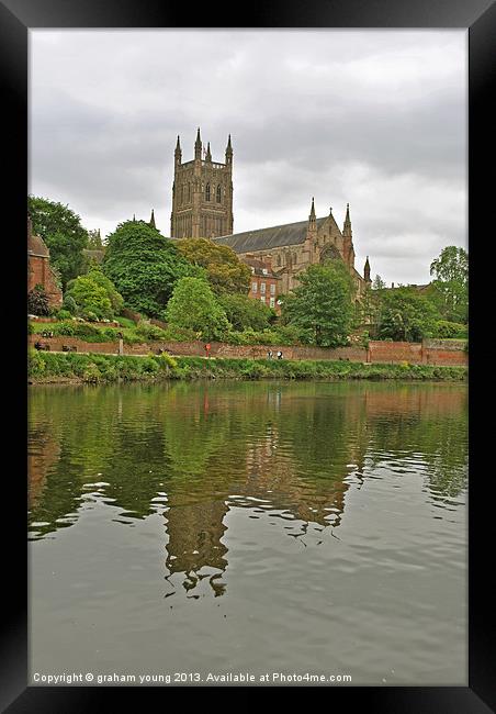 Worcester Cathedral Framed Print by graham young