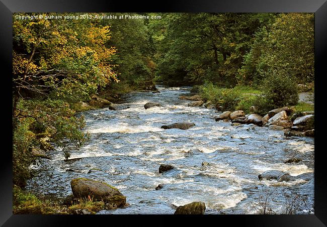 The River Lyn at Watersmeet Framed Print by graham young
