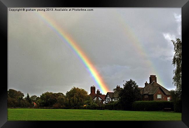 Rainbow Over Wingrave Framed Print by graham young