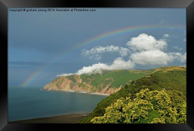 Rainbow Over The Foreland  Framed Print by graham young