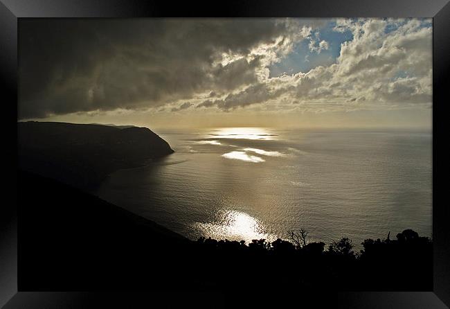Storm Clouds Over Lynmouth Bay  Framed Print by graham young