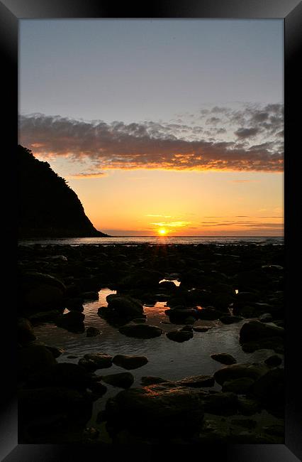 Rock Pool and Sunset  Framed Print by graham young