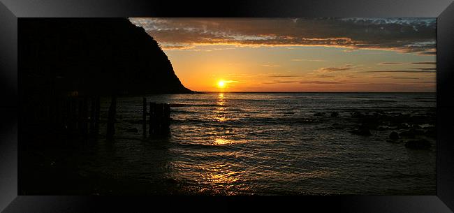 Panoramic Lynmouth Sunset  Framed Print by graham young