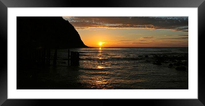 Panoramic Lynmouth Sunset  Framed Mounted Print by graham young