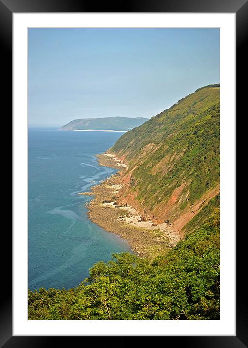 Desolation Point on the Exmoor Coast  Framed Mounted Print by graham young