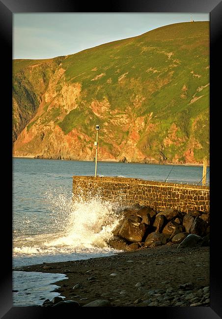 Breakers on the Harbour Wall  Framed Print by graham young
