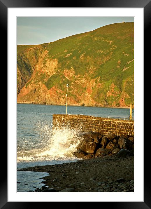 Breakers on the Harbour Wall  Framed Mounted Print by graham young