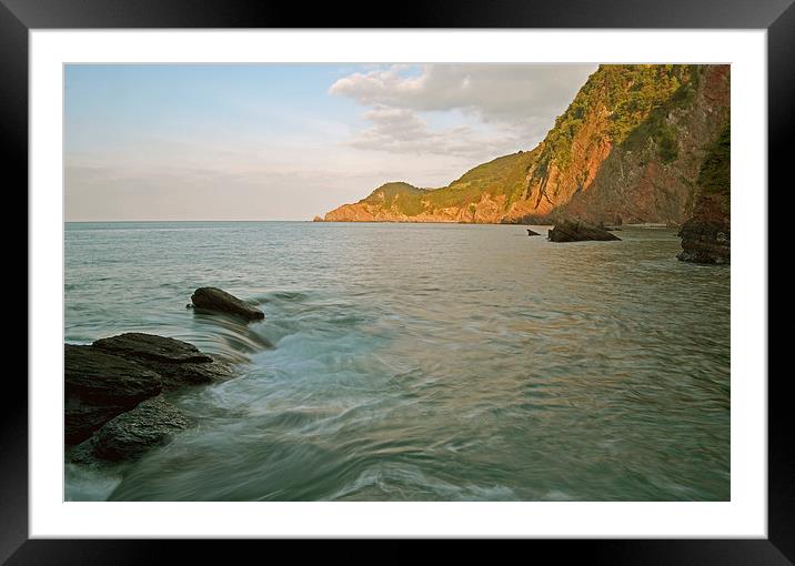 Woody Bay at High Tide  Framed Mounted Print by graham young