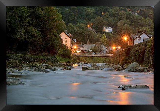 Lighting Up Time in Lynmouth  Framed Print by graham young