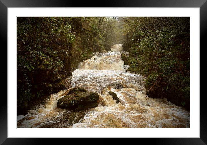 The 'Falls at Watersmeet  Framed Mounted Print by graham young