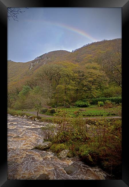 Rainbow at Watersmeet  Framed Print by graham young