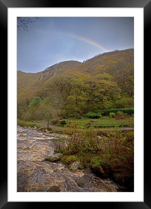 Rainbow at Watersmeet  Framed Mounted Print by graham young