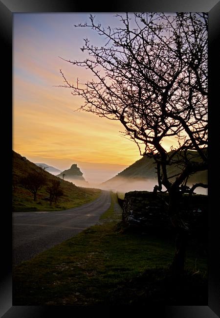 Evening Mist in The Valley of Rocks Framed Print by graham young