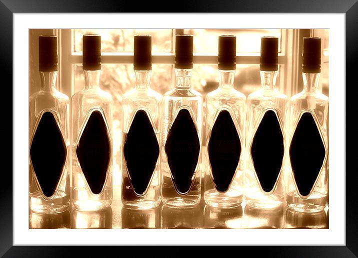 Bottles in a Pub Window Framed Mounted Print by graham young