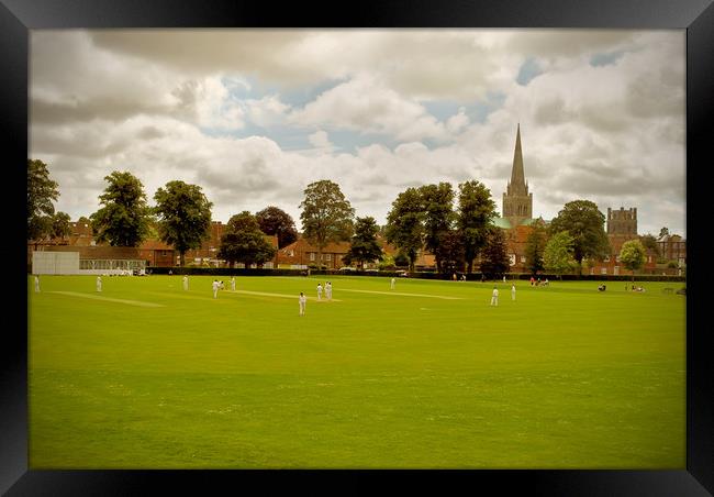 Cricket at Priory Park, Chichester Framed Print by graham young