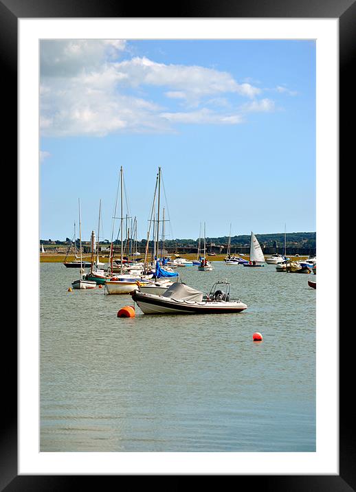 Yachts at Keyhaven Framed Mounted Print by graham young
