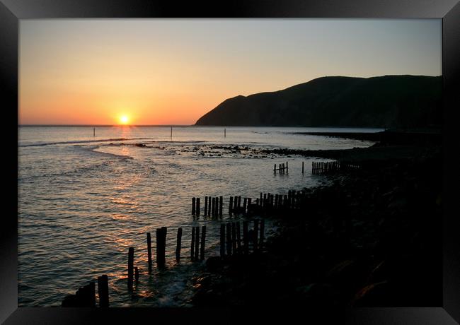 Lynmouth Bay Sunrise Framed Print by graham young