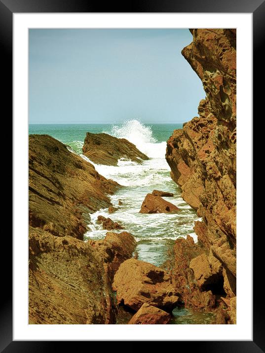 Rocks at Bude Framed Mounted Print by graham young