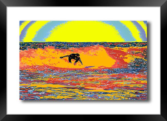 Rainbow Surfer Framed Print by graham young