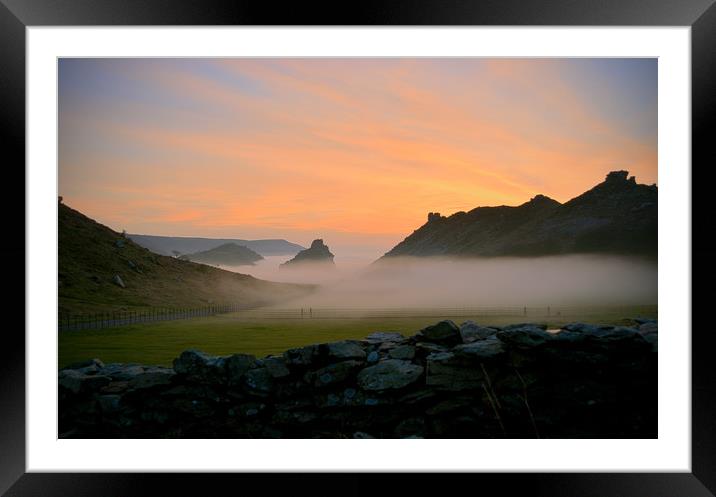 Sunset at The Valley of Rocks Framed Mounted Print by graham young