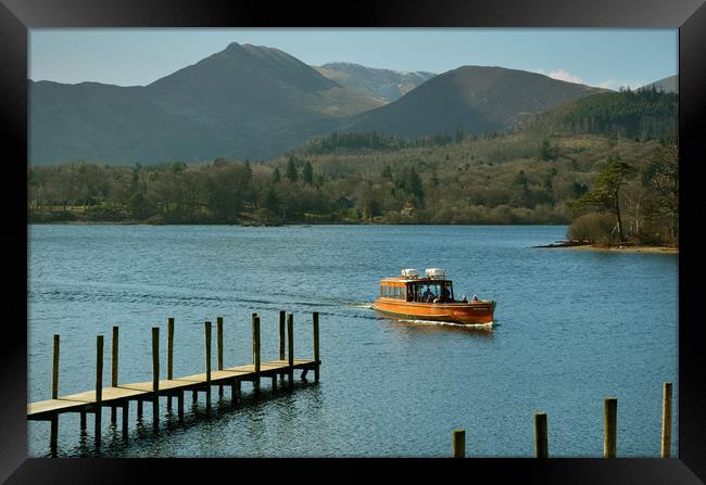 Lady Derwentwater sailing in to Keswick Framed Print by graham young