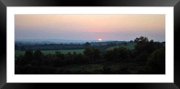 Autumn Sunset in the Chilterns Framed Mounted Print by graham young