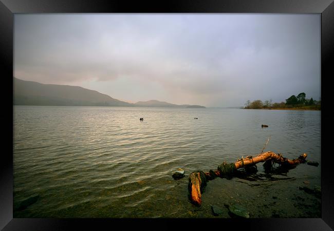 Derwentwater under a stormy sky Framed Print by graham young