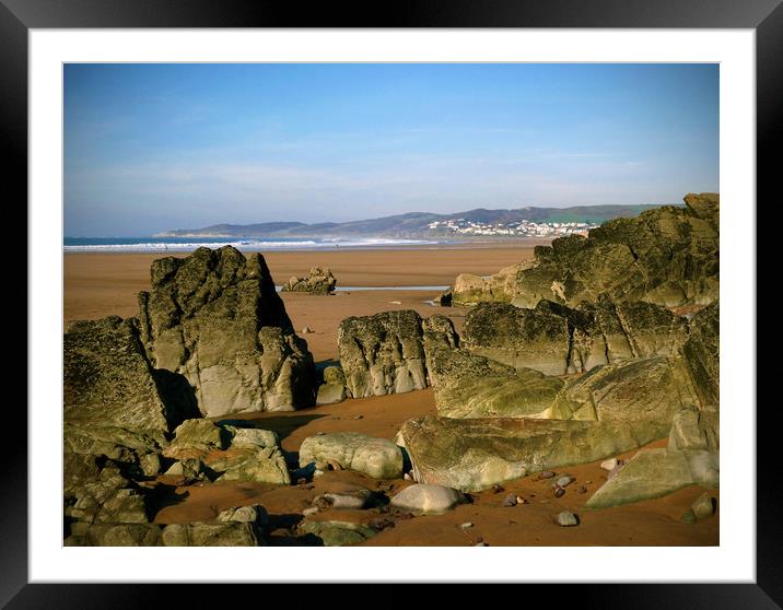 Woolacombe from Putsborough Beach Framed Mounted Print by graham young