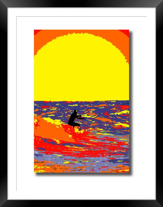 Rainbow Surfer 2 Framed Mounted Print by graham young