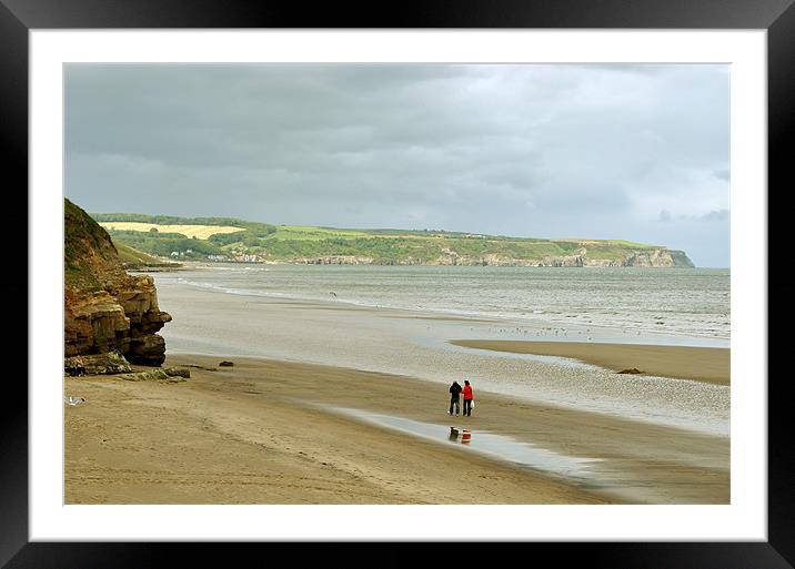 On The Beach at Whitby Framed Mounted Print by graham young