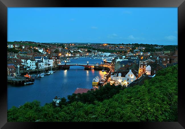 Whitby at Dusk Framed Print by graham young