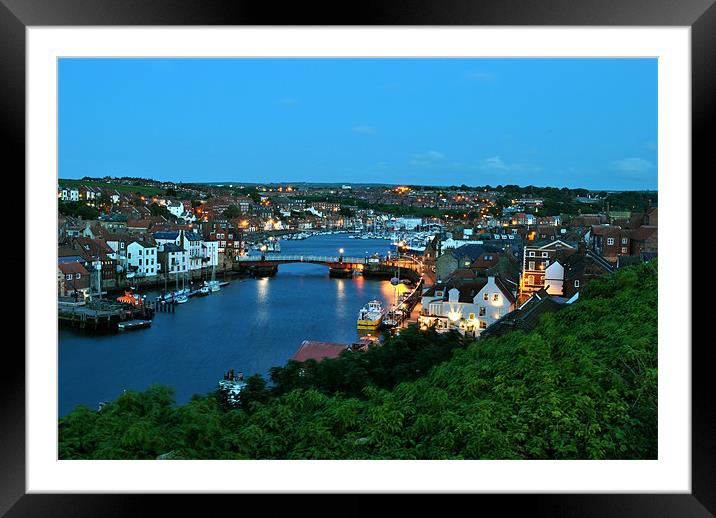 Whitby at Dusk Framed Mounted Print by graham young