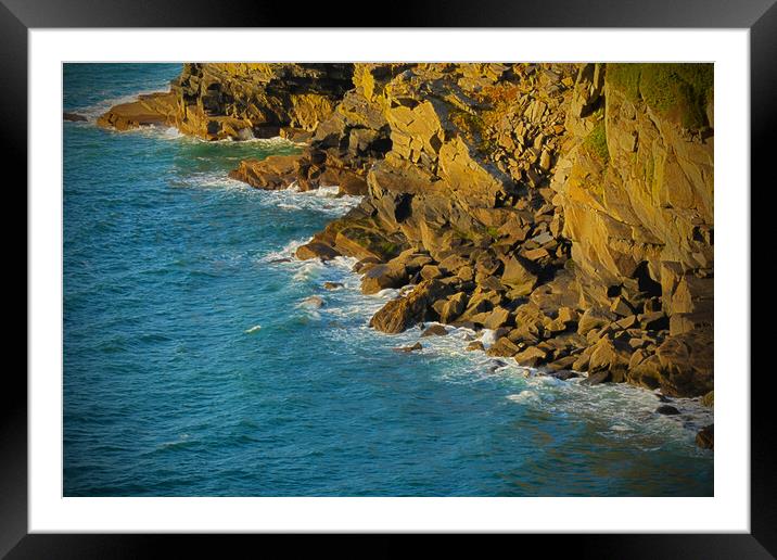 Majestic Cliffs of Lee Bay Framed Mounted Print by graham young