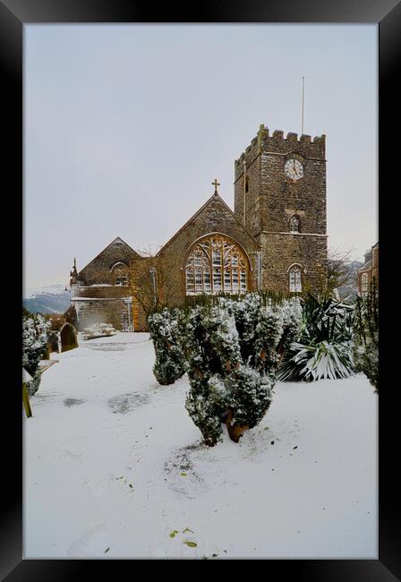 A Winter Wonderland at St Marys Church Lynton Framed Print by graham young