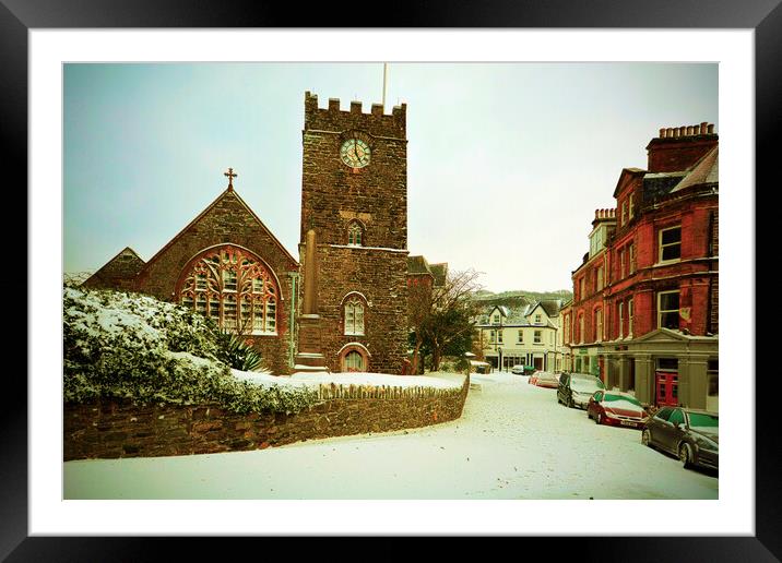 Winter wonderland in Lynton Framed Mounted Print by graham young