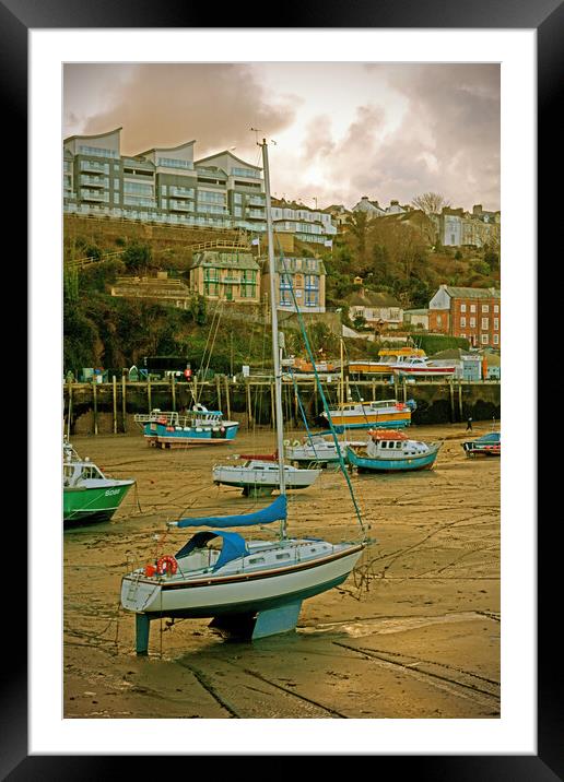 Ifracombe harbour at low tide  Framed Mounted Print by graham young