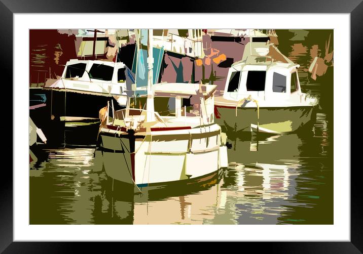 Vibrant Abstraction of Ilfracombe Harbor Framed Mounted Print by graham young