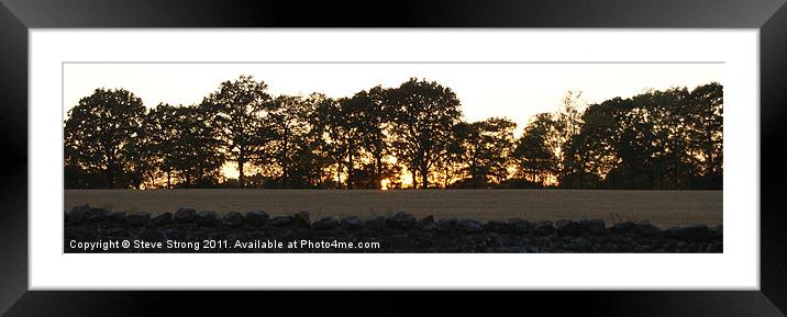 Sussex Sunset Silhouette Framed Mounted Print by Steve Strong